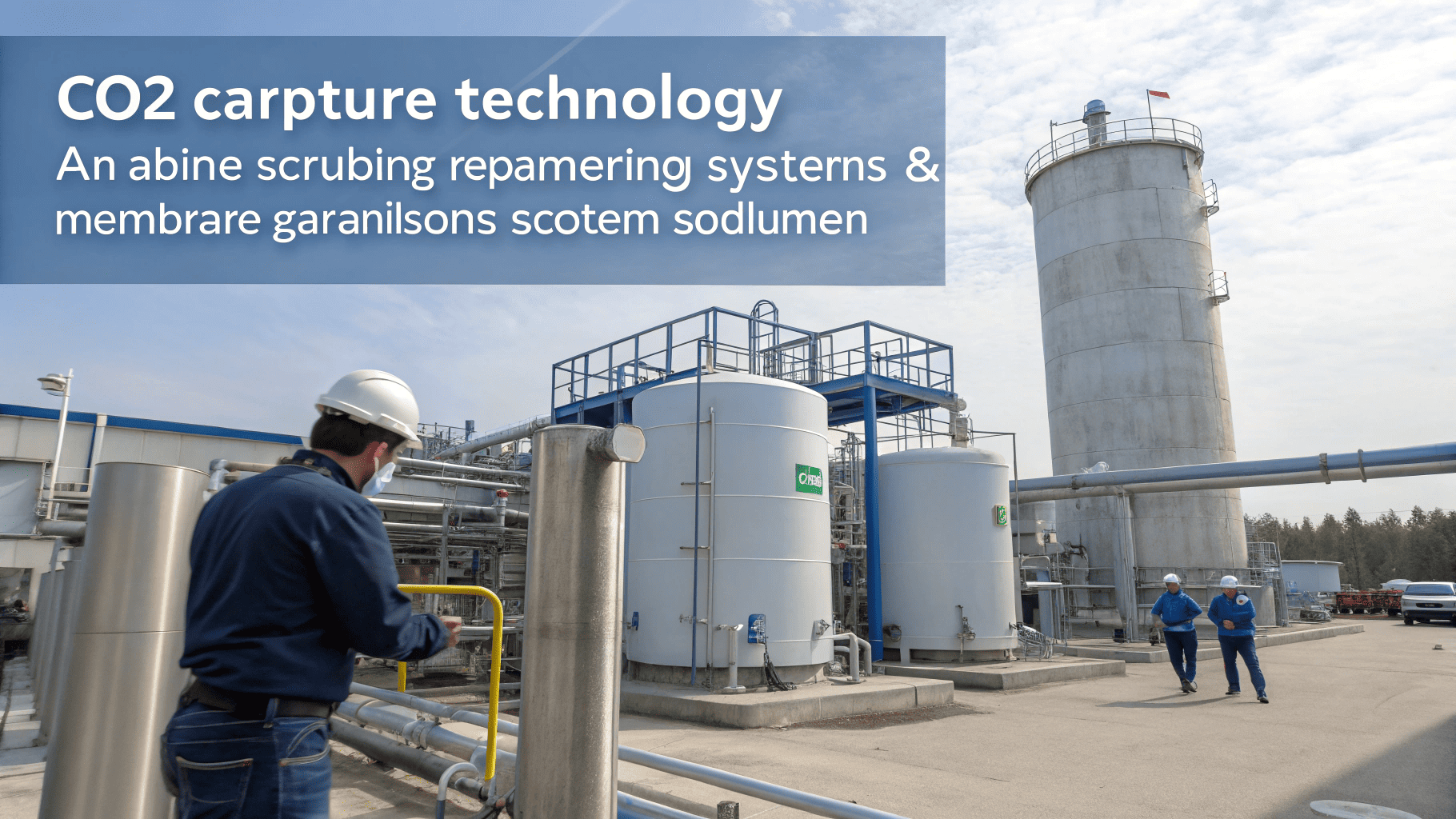 A diagram of a CO2 capture system integrated into a factory.